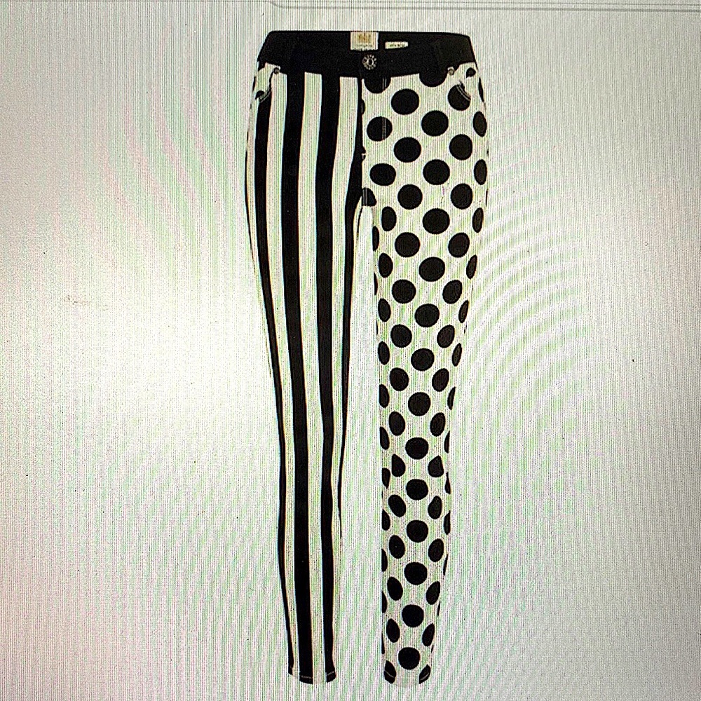 River Island Skinny Black and White Stripe & Polka Dot Jean